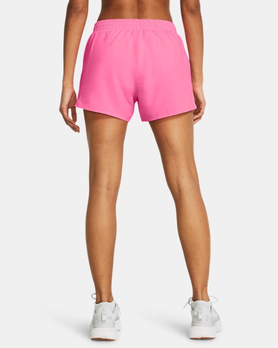 Shorts de 7 cm (3 in) UA Fly-By para mujer, Pink, pdpMainDesktop image number 1